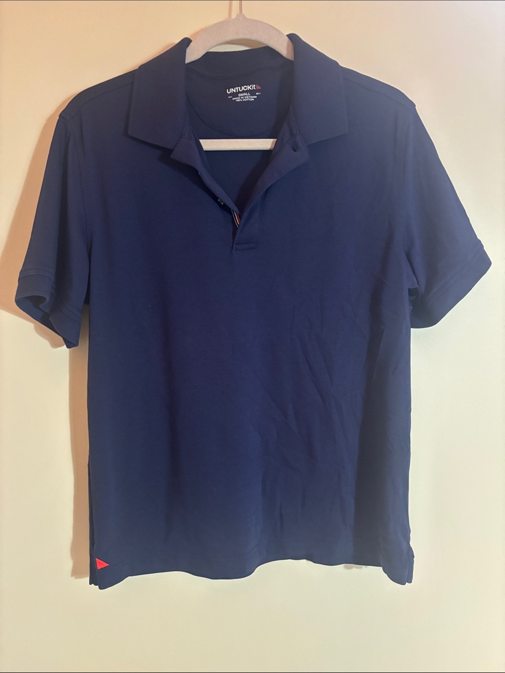 UNTUCKit Men's Damaschino Navy Short-Sleeve Polo Shirt - Sz S